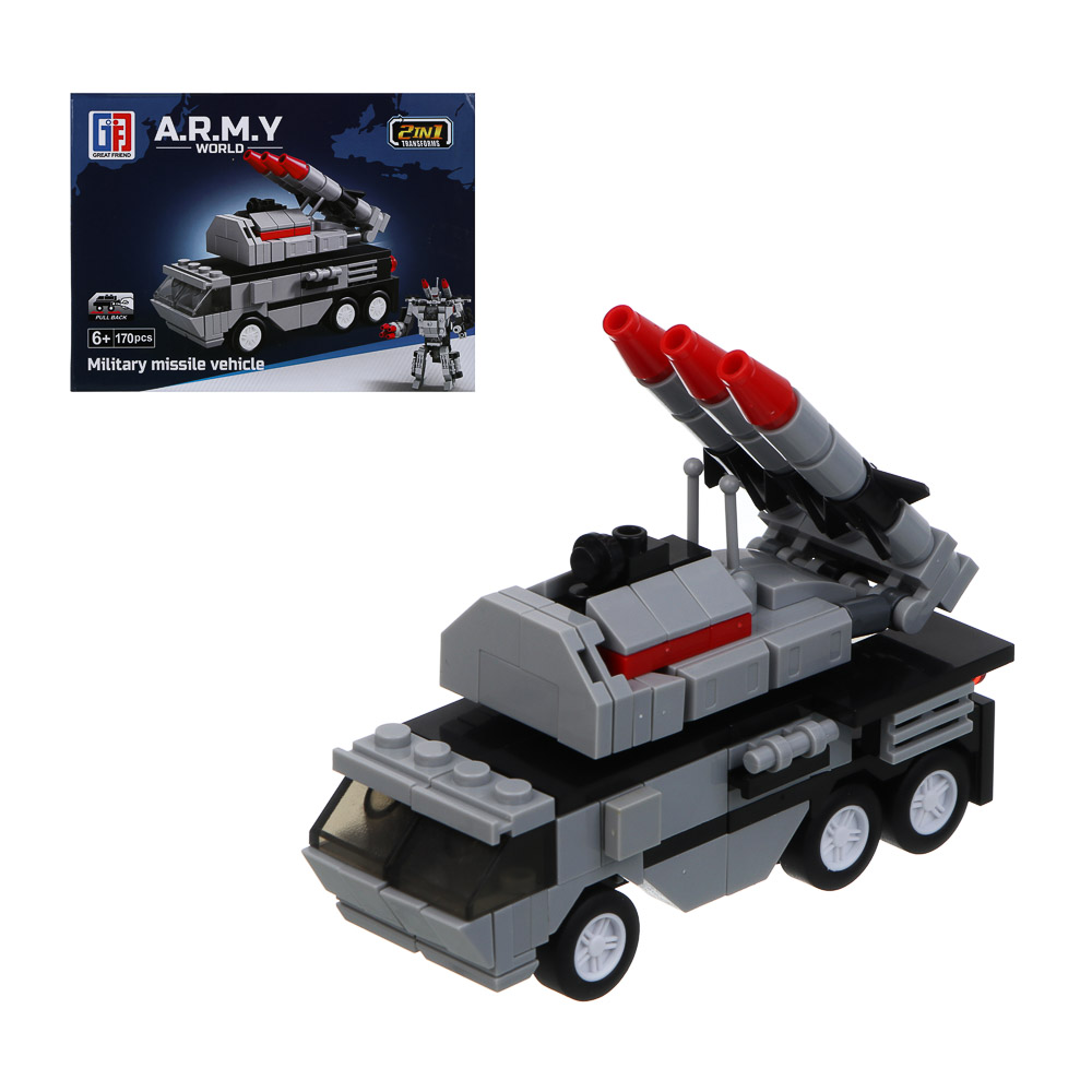 ИГРОЛЕНД Конструктор "Военная техника" с трансформацией, 170-193 дет., 21х4,3х15,5 см, ABS, 6 видов - #1