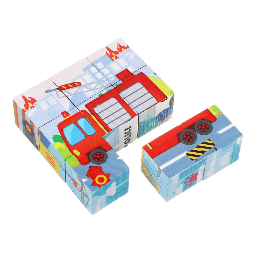 ИГРОЛЕНД Кубики деревянные развивающие для малышей, 13х15см, 4 дизайна, дерево - #16