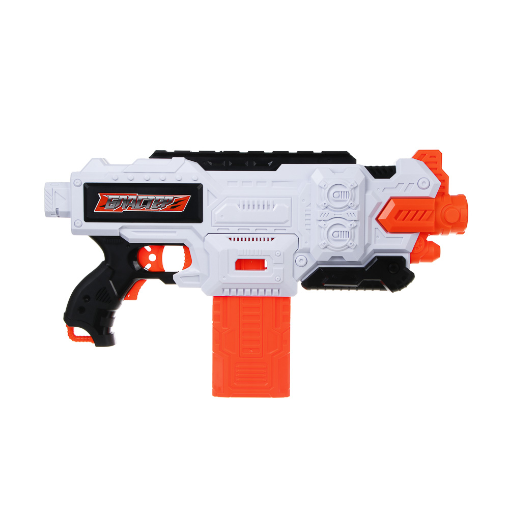 ИГРОЛЕНД Бластер автоматический с мягкими патронами, АБС, 24 пули EVA, 6хАА, 54х30х7 см - #5