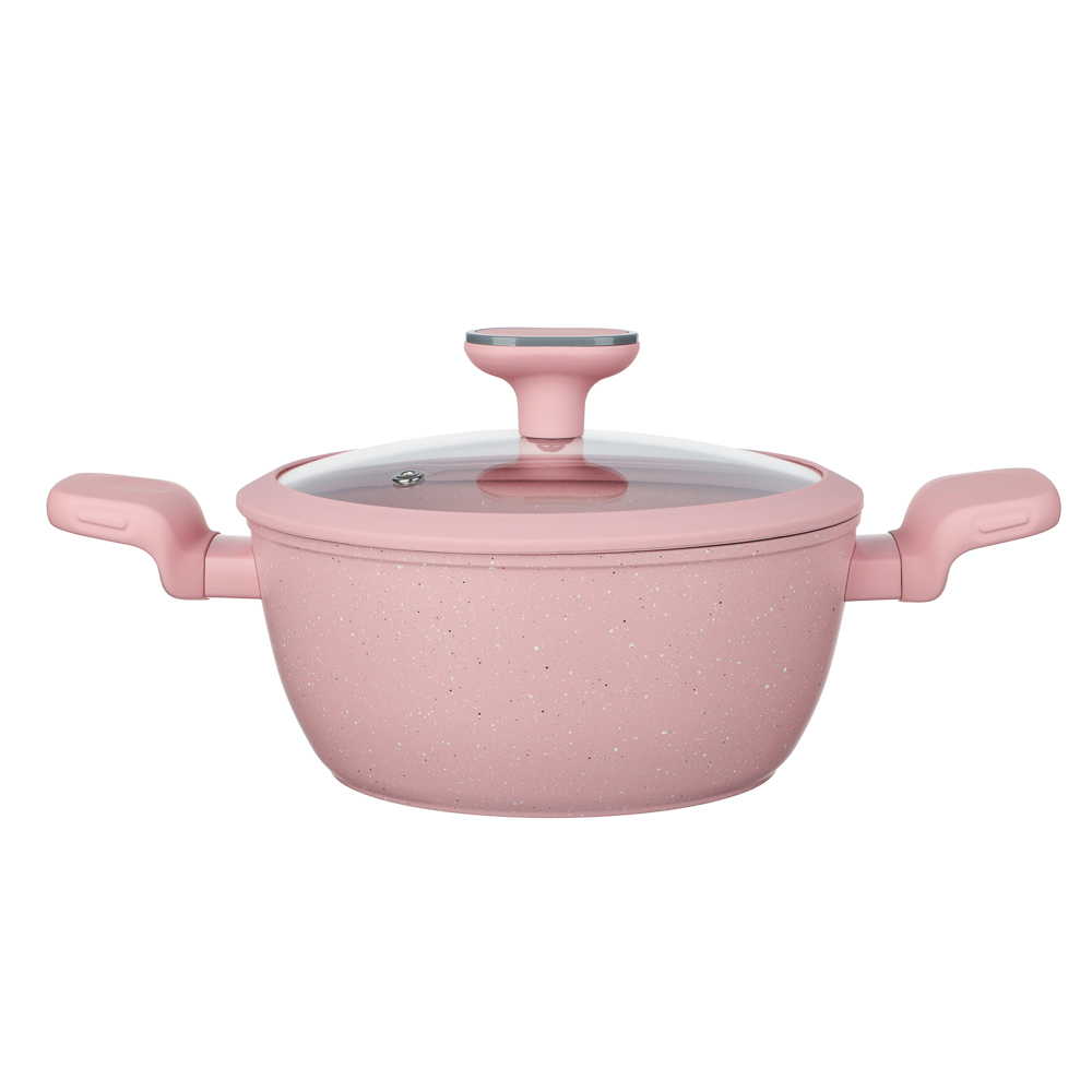 Кастрюля тм SATOSHI Ботаника 2,3л, d20х9см, антипригарное покрытие мрамор, индукция, 3 цвета - #2