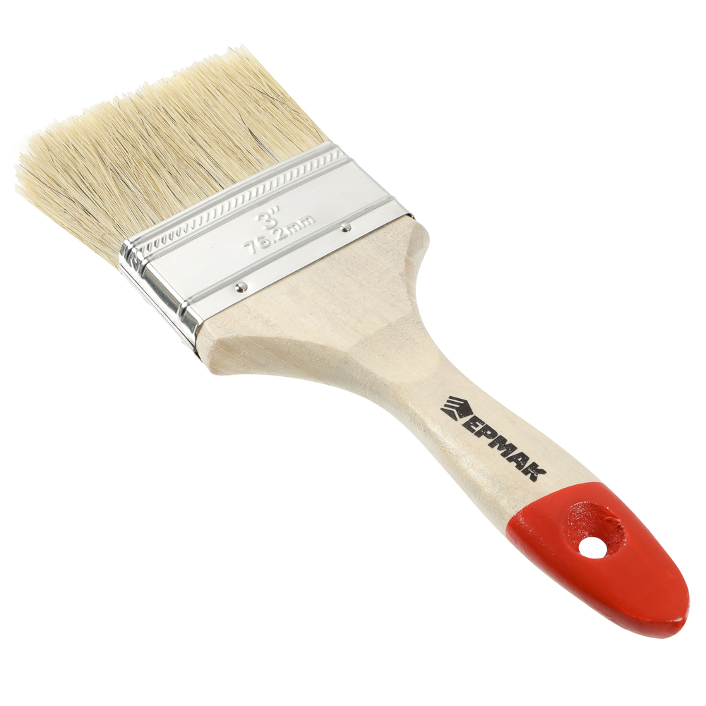 ЕРМАК/HEADMAN Кисть малярная плоская "Евро" нат. щетина 3" (75мм) - #1