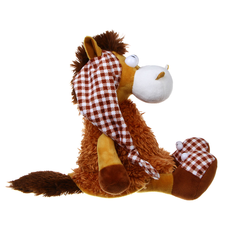 СНОУ БУМ Мягкий сувенир Лошадка в колпаке 20 см, полиэстер - #3