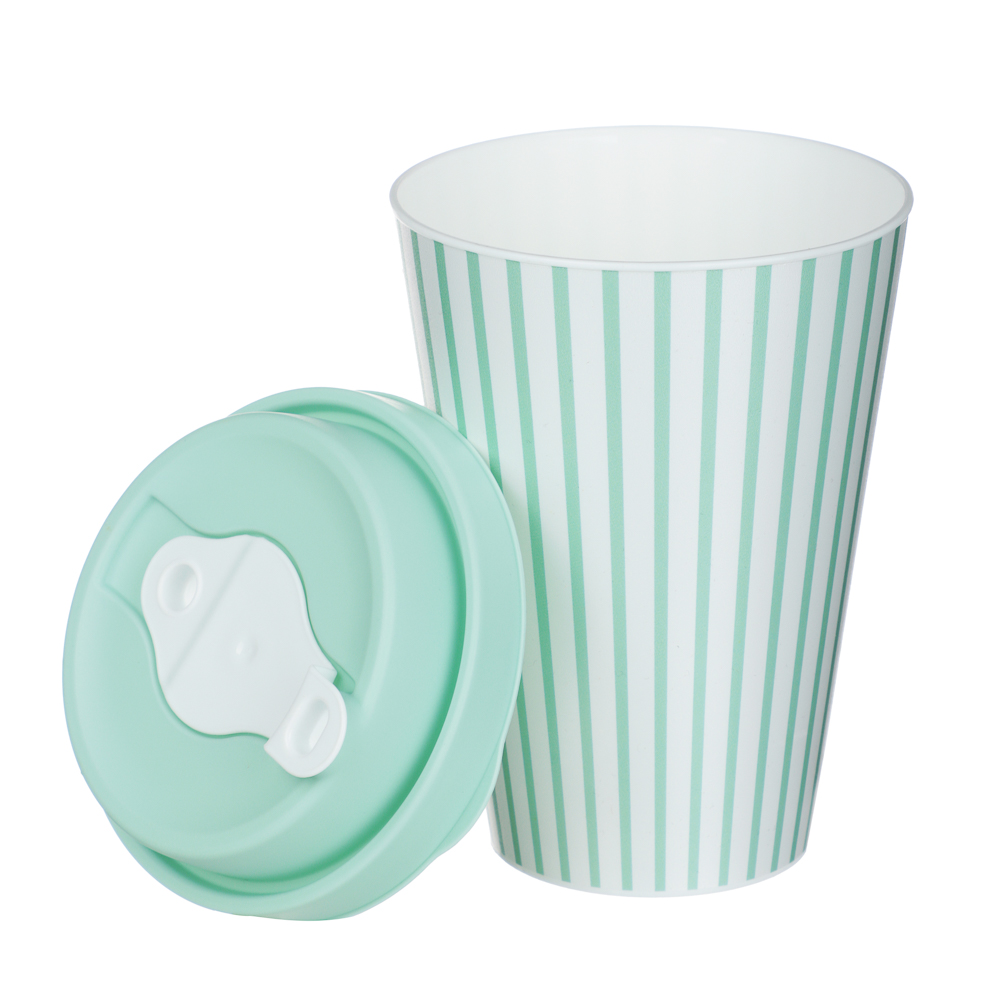 Черри Стакан с крышкой и клапаном 420мл, пластик, 2 цвета - #5