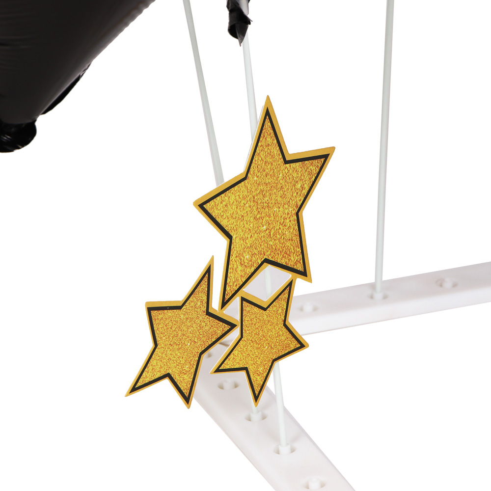 Набор воздушных шаров тм Fntastic 6 шт с подставкой, фольга, пластик, картон, "Happy Birthday", черн - #5