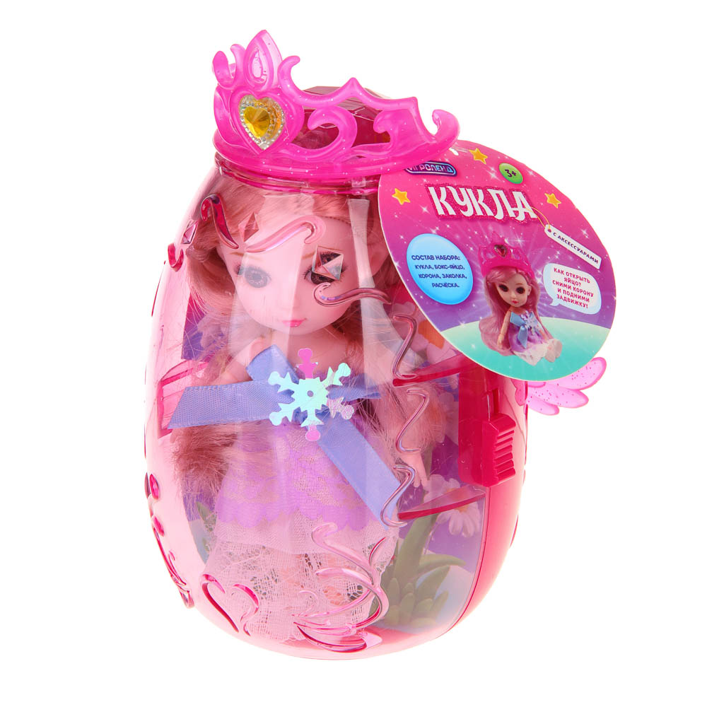 ИГРОЛЕНД Кукла с аксессуарами в яйце, ABS, PP, PVC, 9х9х14,2 см, 3 дизайна - #4