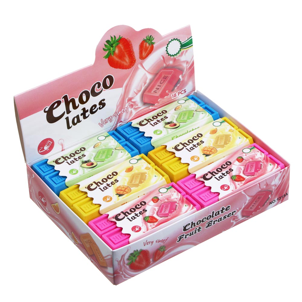 Ластик фигурный в форме шоколадки, 8х4х1см, ТПР, 3 дизайна - #6