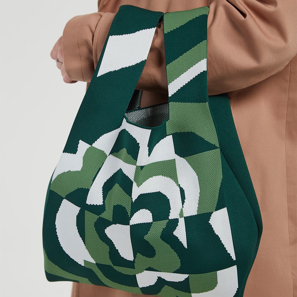 Сумка - шоппер 29х30x15см, 1 отделение, плотный "вязанный" ПЭ, 3 дизайна - #10