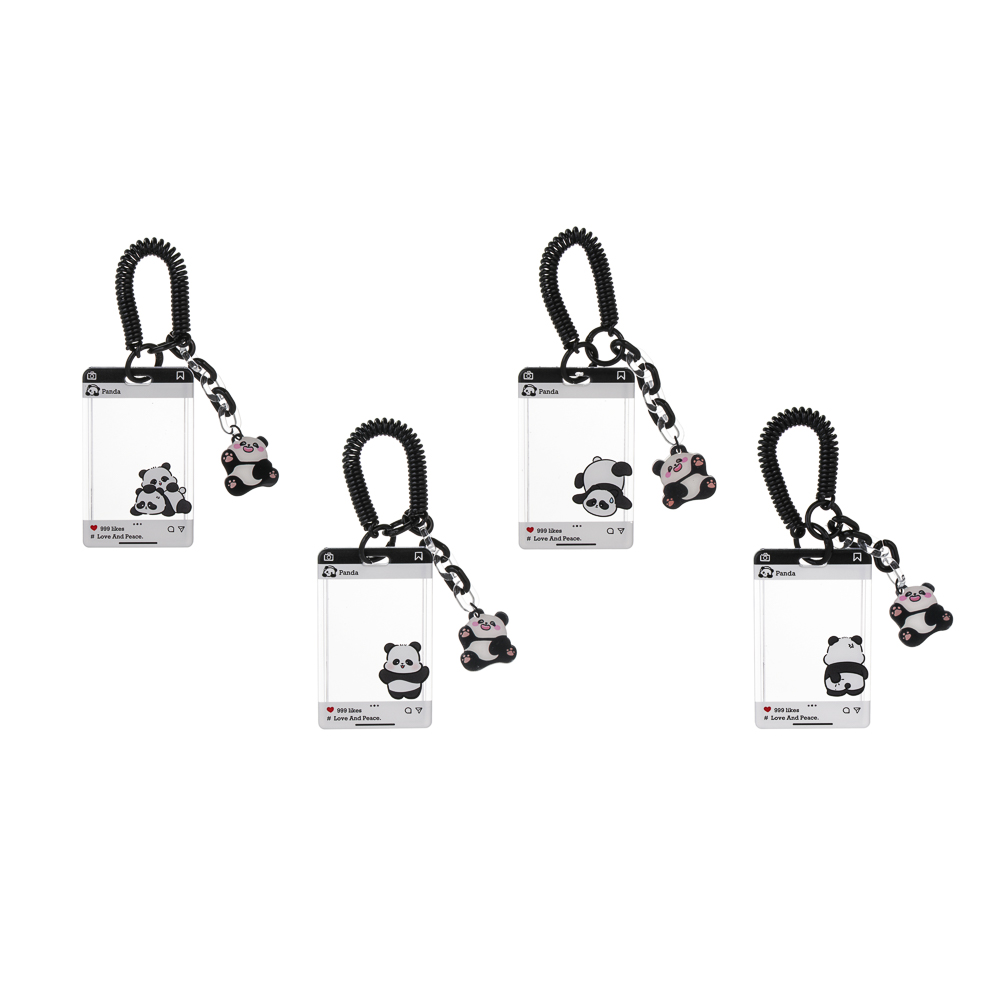 Чехол брелок для пропуска тм ЮL Pan-Da! на пружинке, пластик, металл, 10,5х6,5см, 4 дизайна - #1