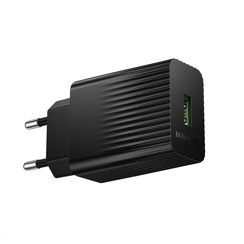Сетевое зарядное устройство BOROFONE модель BAS72A, USB-A QC 18W, цвет: черный - #3