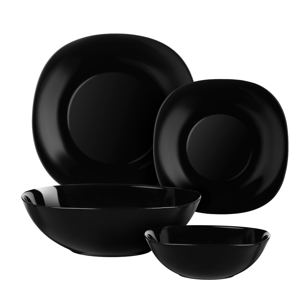 MILLIMI Блэк Набор столовой посуды 19 пр., опаловое стекло, квадратный - #1