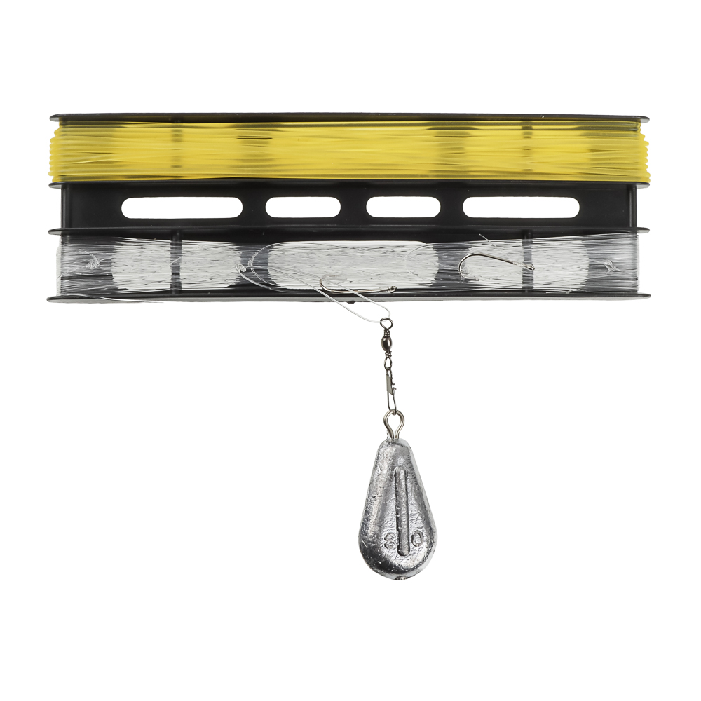 Снасть донная оснащенная тм AZOR FISHING,(леска 30 м/крючок 5 шт/резинка 10 м/груз 80г/карабин 2 шт) - #1