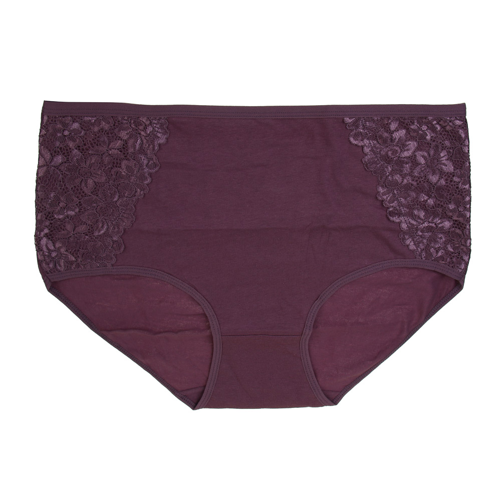 GALANTE Трусы женские макси с декором, р.54, 95%хлопок, 5%спандекс, сливовый, НБ25-14 - #1