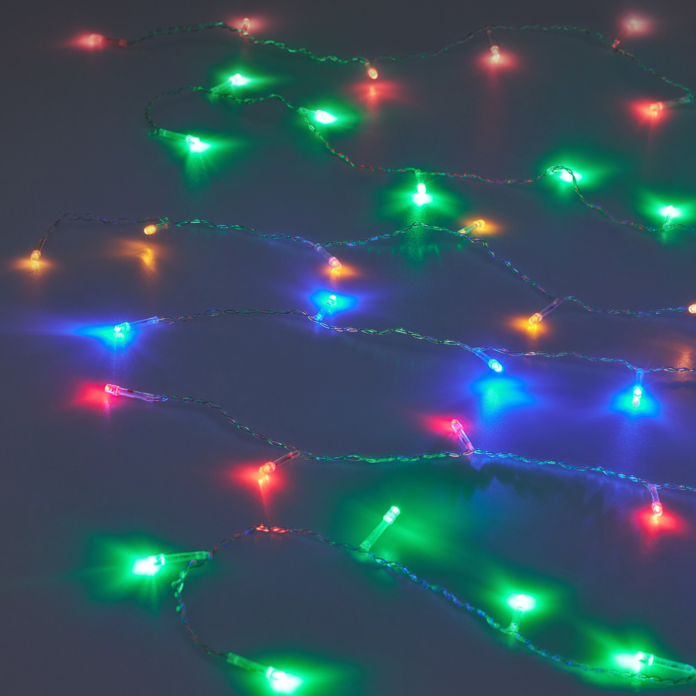 СНОУ БУМ Гирлянда эл. бахрома, 96LED, 3x0,7м, мультицвет, 8 реж, ПВХ прозр., коннектор, 220В - #8