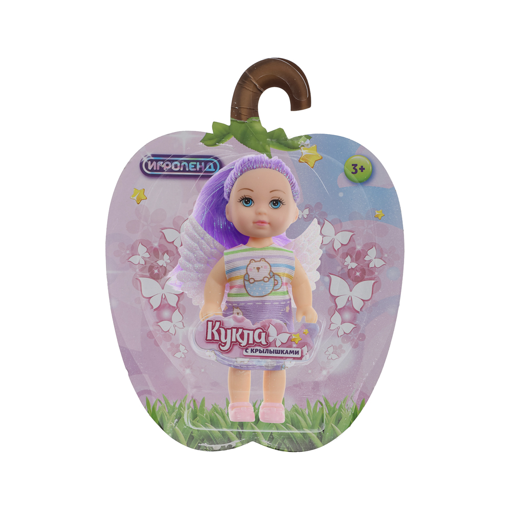 ИГРОЛЕНД Кукла с крылышками и цветн.волосами, 11 см, ABS, PVC, полиэстер, 13,5х4,5х18 см, 6 дизайнов - #26
