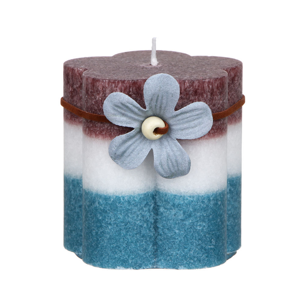 LADECOR Свеча ароматическая, в форме цветка, парафин, с декором, 8x7 см, аромат - мята - #4