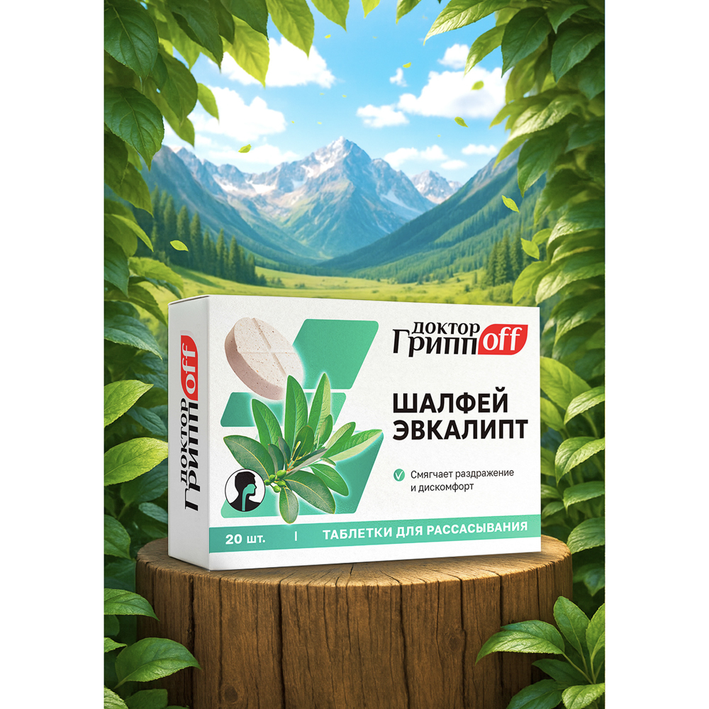 БАД Доктор ГриппOFF Шалфей + Эвкалипт, 20шт, Мирролла - #5