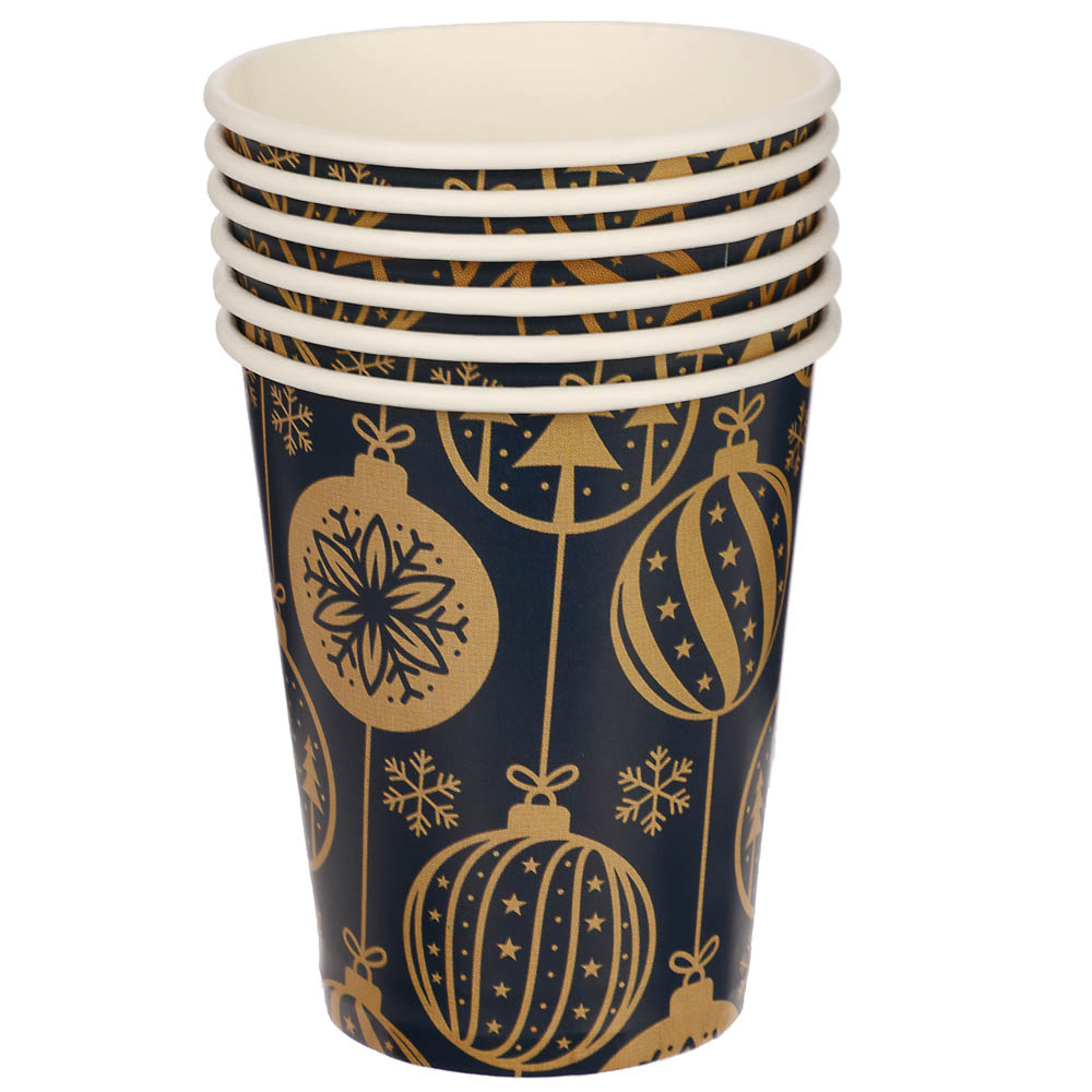 Набор бумажных стаканов Золотые шарики, 6 шт*250 мл - #3