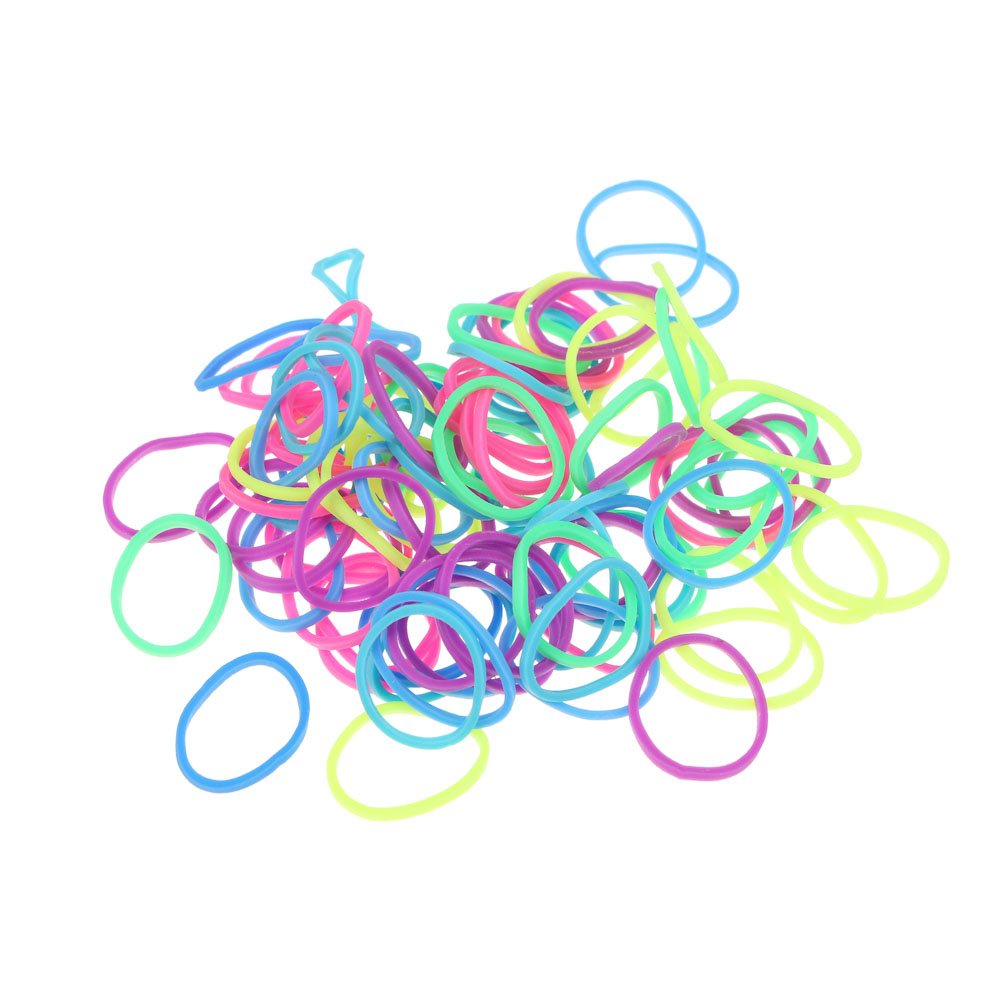 Резинки для волос ЮНИLOOK 95-100шт, d1,5см, силикон, 4 цвета, ACS-59 - #2