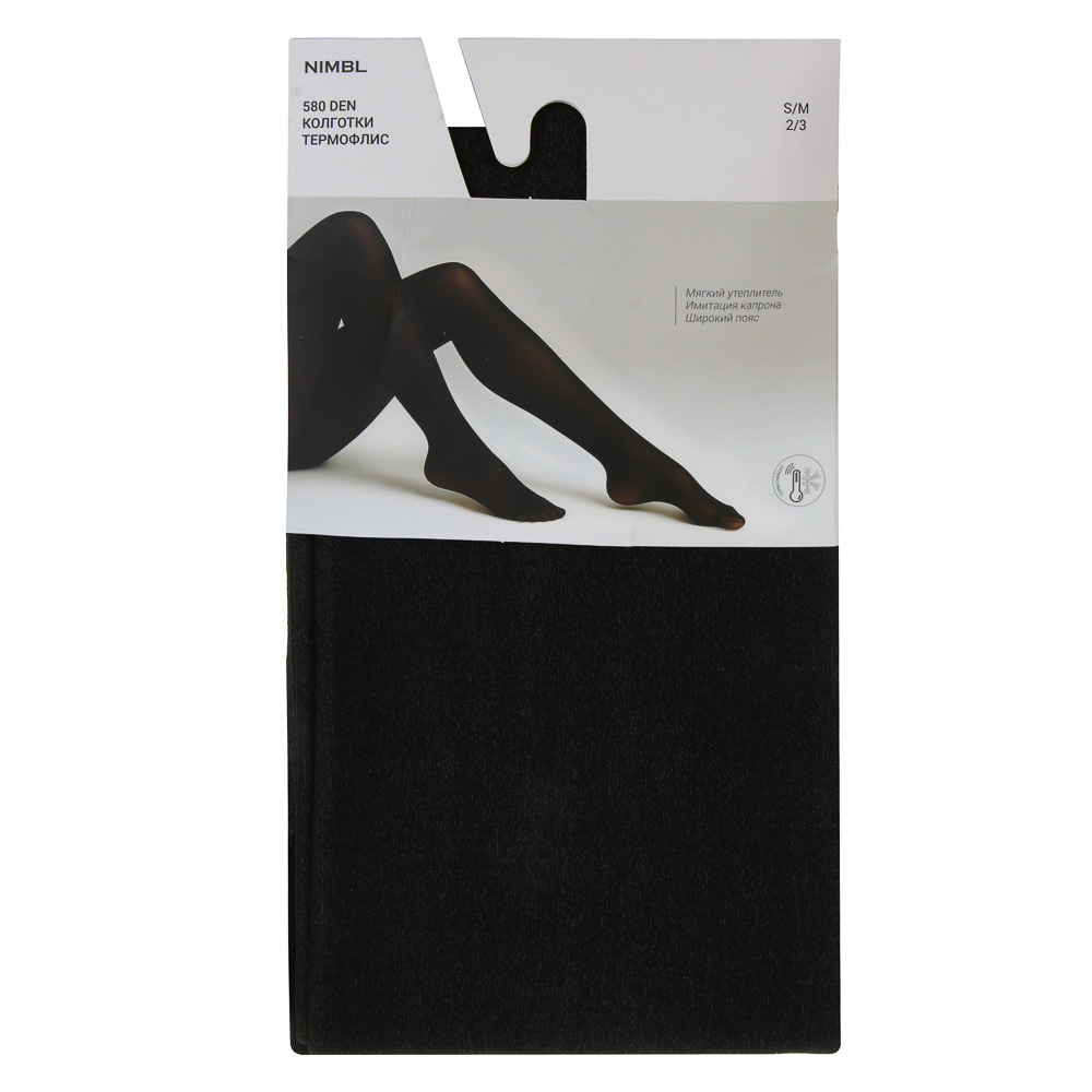 GALANTE NimbL Колготки утепленные с эффектом капрона 580D, 88% полиэстер, 12% спандекс, S/M, черный - #6