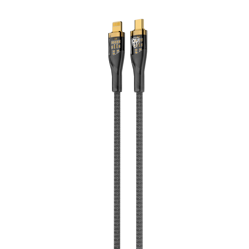 BY Кабель для зарядки Space Cable Techno Type-C-iP, 1 м, 2.4А, Быстрая зарядка 22W, черный - #3