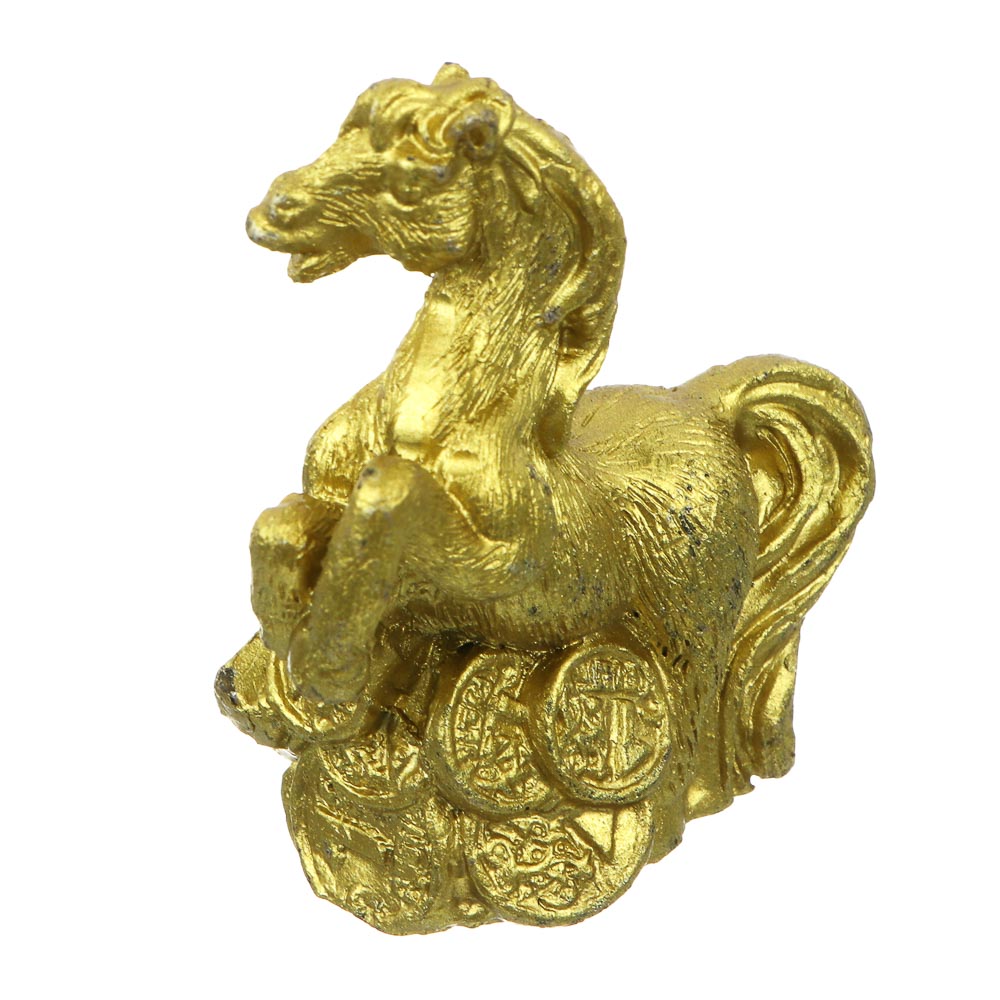 СНОУ БУМ Фигурка лошадки 4,5x2x5 см, золотой, полистоун - #3