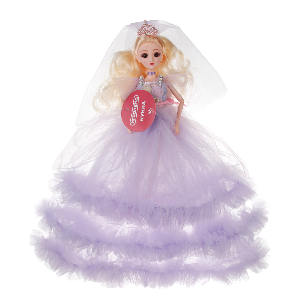 ИГРОЛЕНД Кукла в пышном свадебном наряде, 30см, пластик, полиэстер, 4-8 цветов - #4