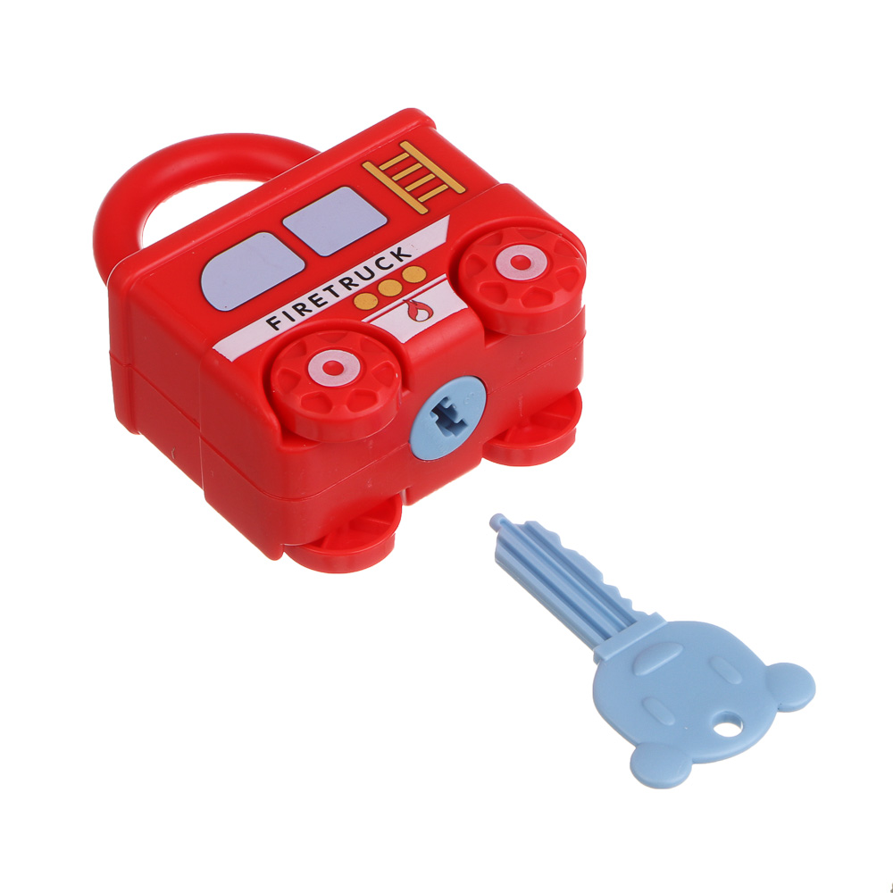 Развивающая игрушка сортер ИГРОЛЕНД "Машинка - замочек" с ключиком, PP, 9х7х3см - #7