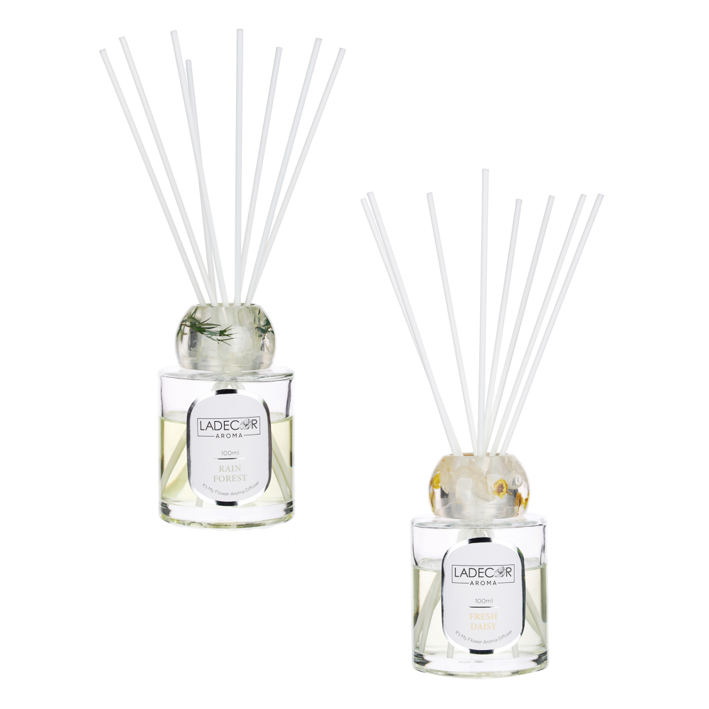 LADECOR Аромадиффузор 100 мл, с декором, 6,8x6,8x24,2см, 2 вида - #2