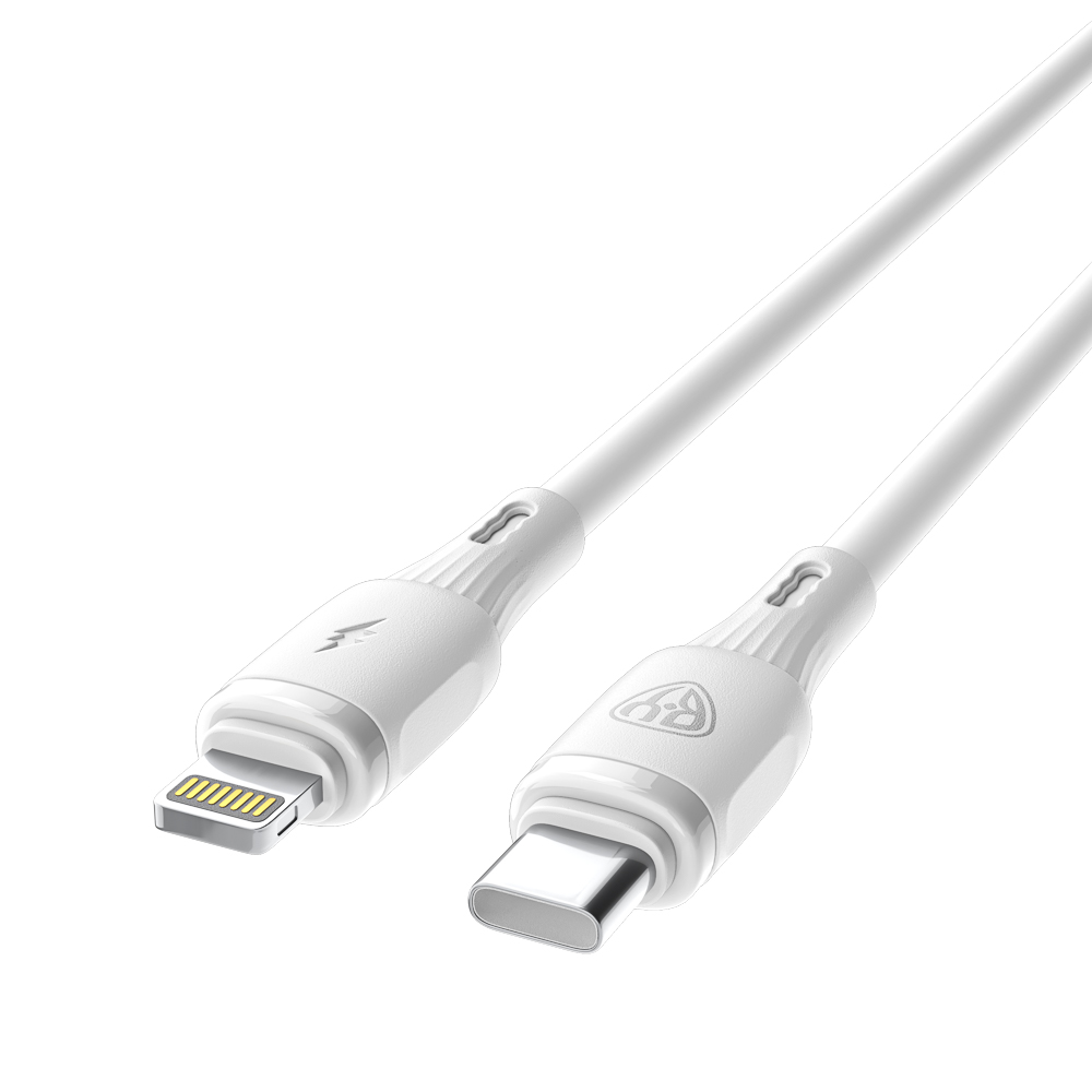 Кабель для зарядки Type C-iP BY Twist, 27Вт, 1 м, 3A, гибкий силикон, белый - #4