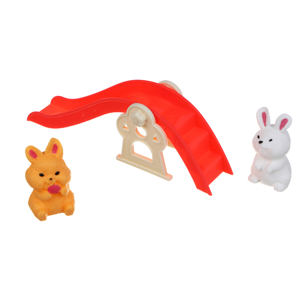 ИГРОЛЕНД Игровой набор "Счастливая семья" Зайки на лужайке, ABS, PP, 19х4х28 см, 4 вида - #11