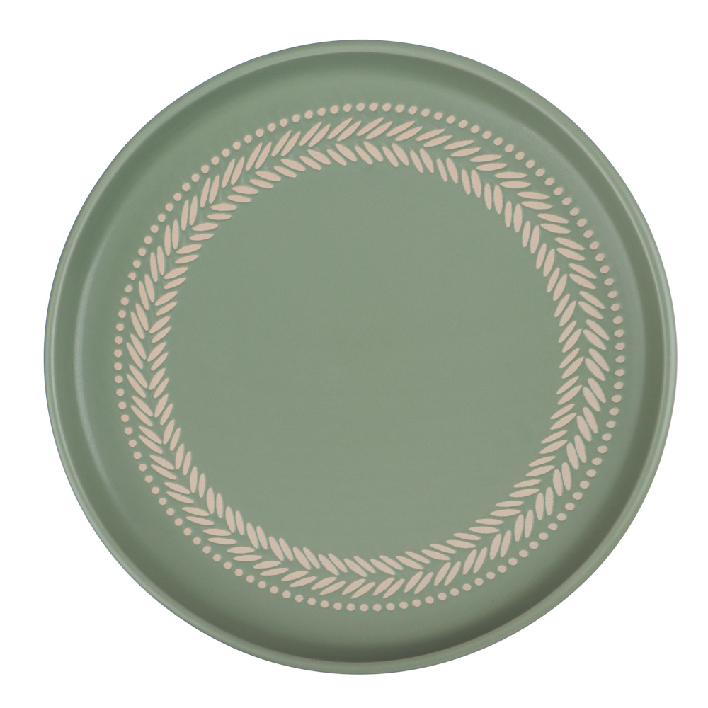 Тарелка закусочная 20см, тм MILLIMI Треция фисташковый, керамика - #1
