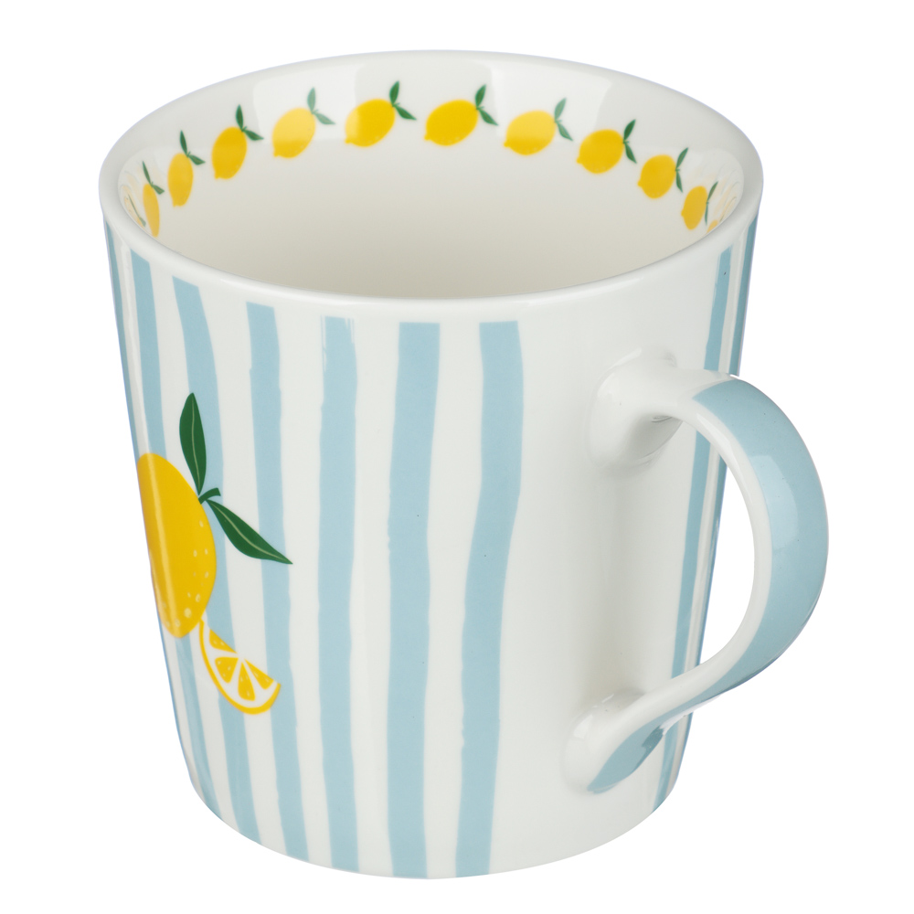 Кружка Фрукты в полоску тм MILLIMI, 330мл, 2 дизайна, фарфор - #3