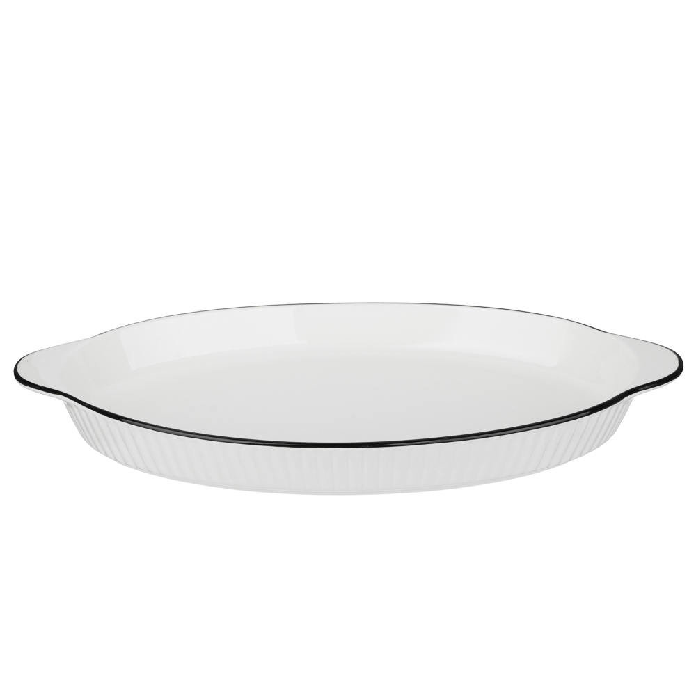 MILLIMI Соло Форма для запекания и сервировки овальная, 700мл, 36,5х21,5х3,5см, фарфор - #1