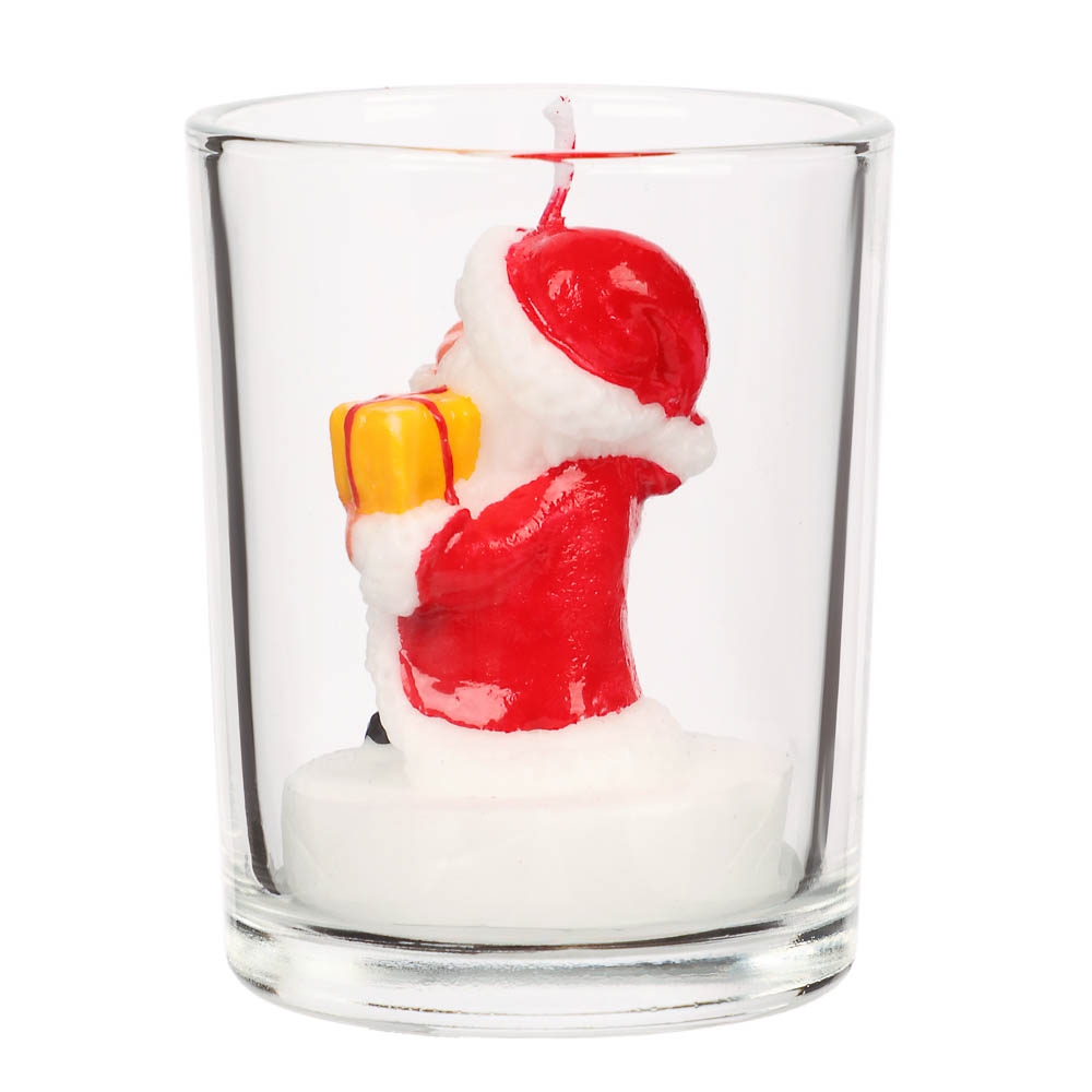 Свеча новогодняя в стеклянном стакане, 5x6 см, парафин, стекло, 4 вида - #4