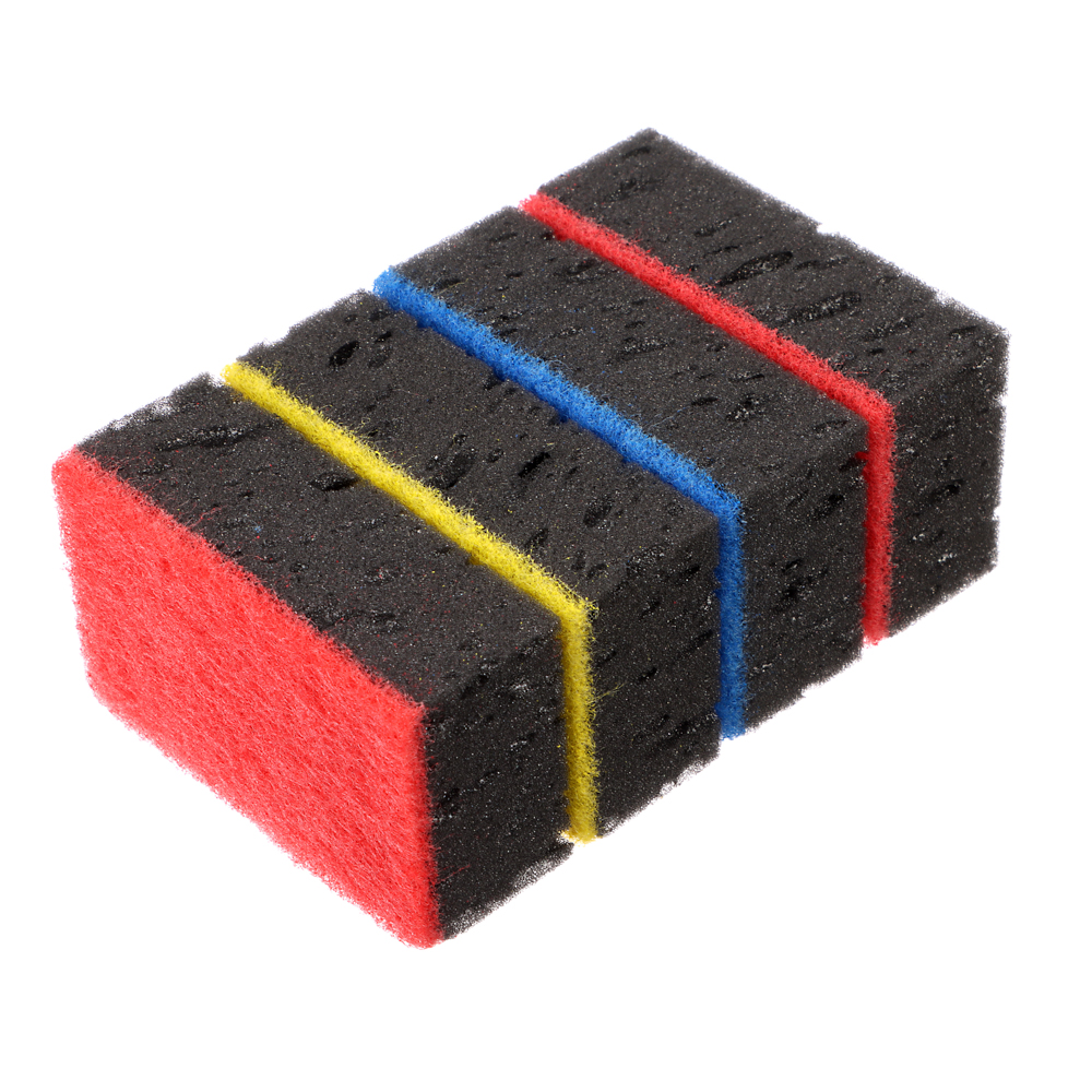VETTA Набор губок для мытья посуды BLACK, 4 шт, 10,7х6,5x4 см, цветной абразив - #1