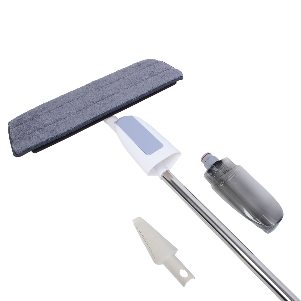 VETTA Швабра с распылителем и насадкой из микрофибры, ручка 118 см нерж. сталь 41x12см - #4