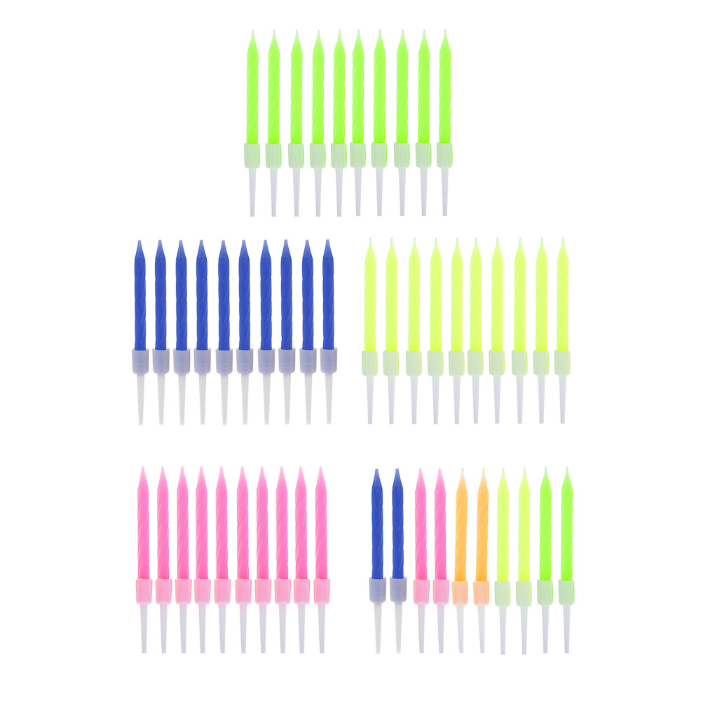 Fntastic Набор свечей для торта, 10 шт, 5,7 см х 5 мм, парафин, пластик, микс - #1