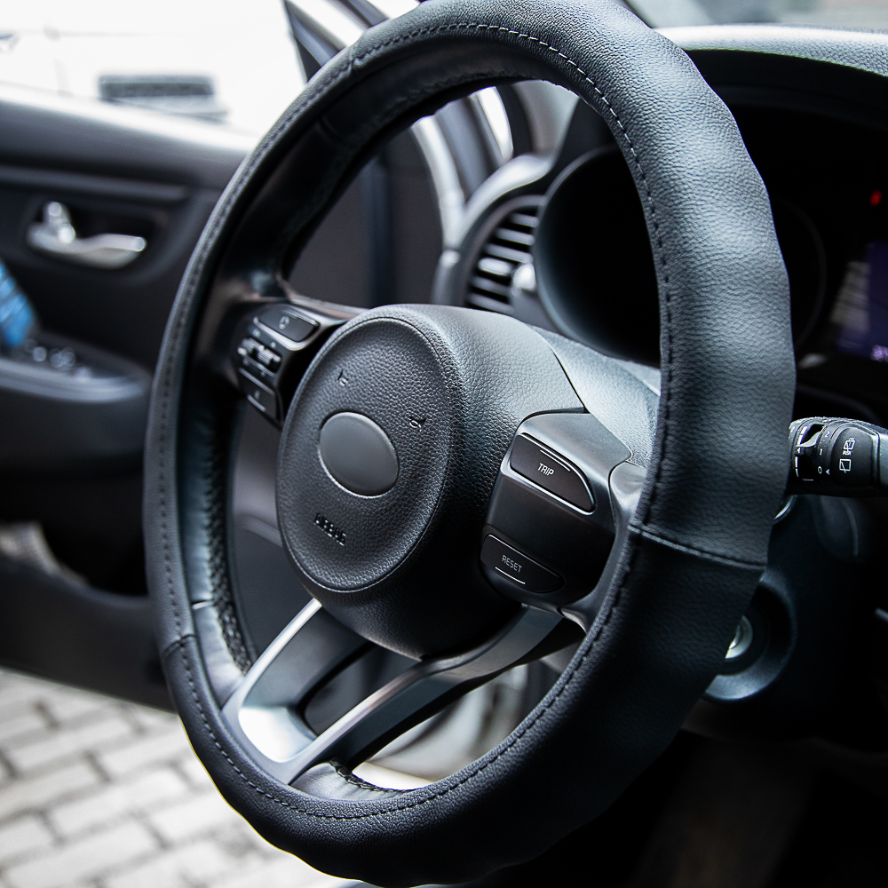 ЕРМАК Оплетка руля, натуральная кожа, цвет черный, размер L - #5