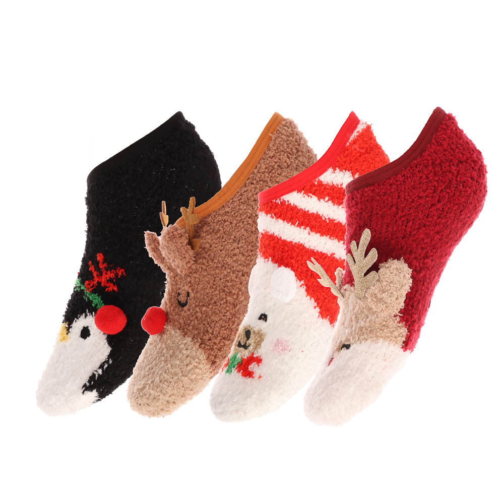 GALANTE Носки-антизаносы новогодние, р.23-25, 100% полиэстер, разноцветные - #1