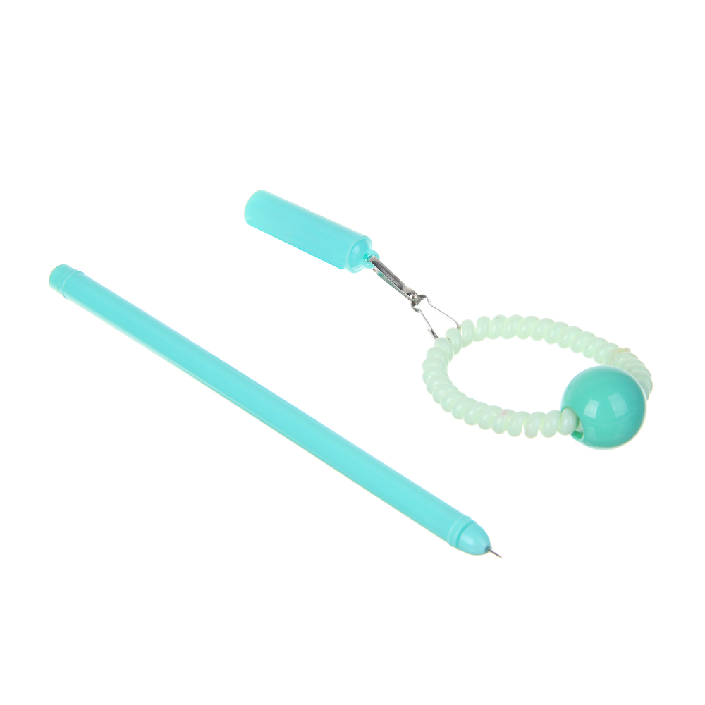 Ручка гелевая синяя с брелоком в виде резинки для волос, 4 цвета - #3