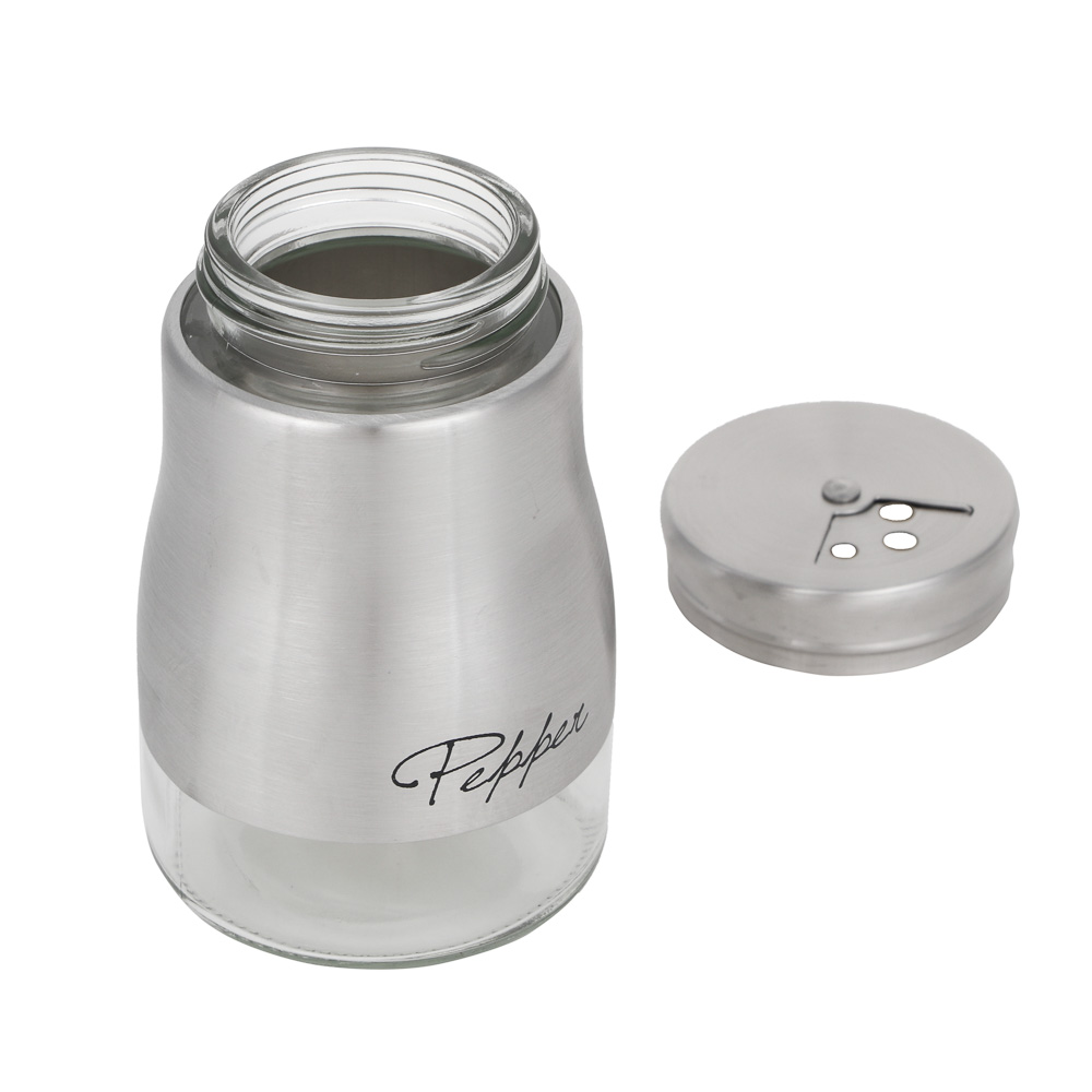 VETTA Набор солонок 2шт с подставкой "Классик" , нерж.сталь, стекло - #5