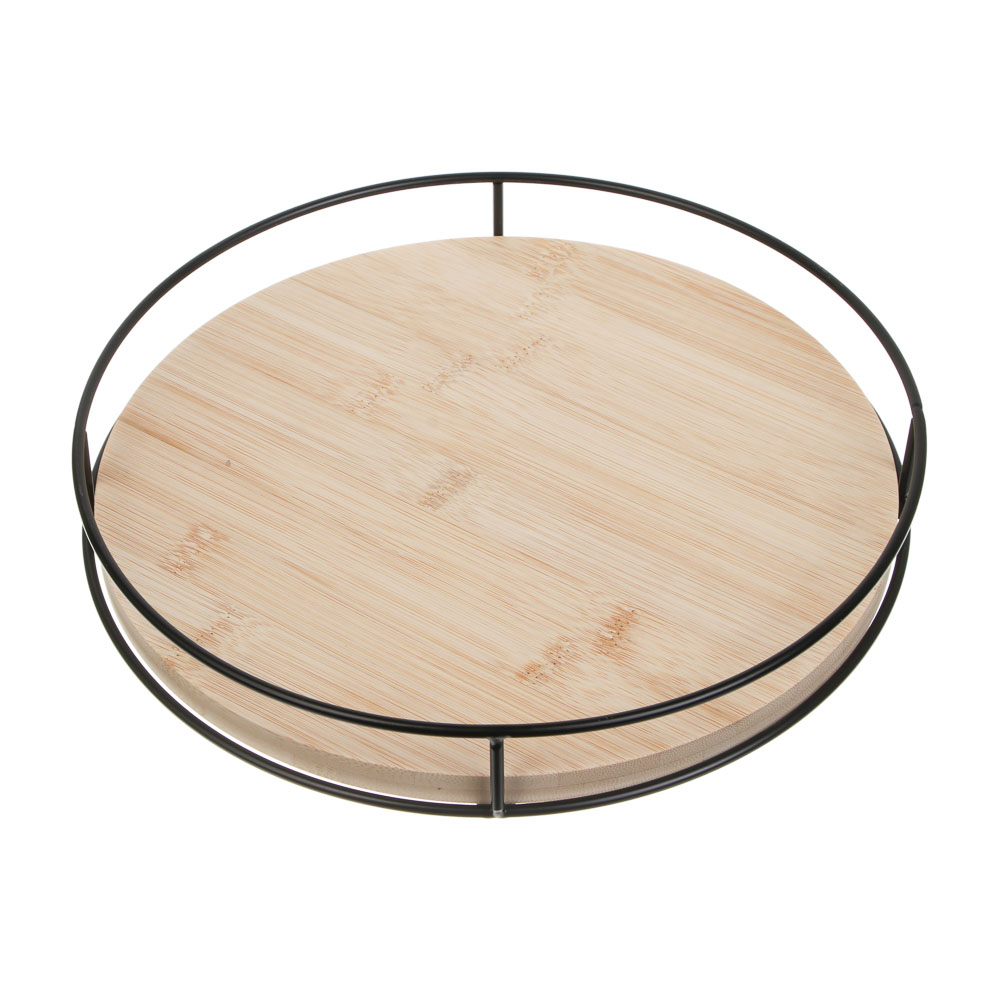 Поднос сервировочный вращающийся с метал ручками тм Satoshi, 26x26x6см - #2