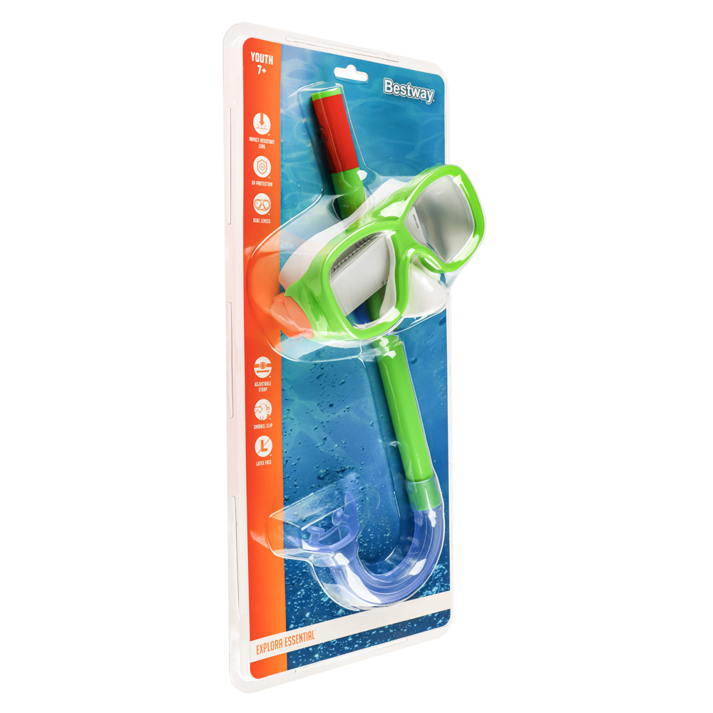 BESTWAY Маска для снорклинга EXPLORA ESSENTIAL, маска, трубка, от 7 лет, 24035 - #3