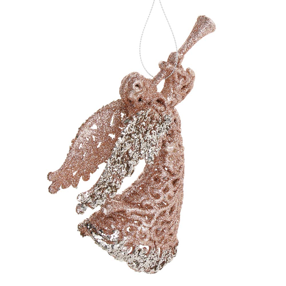 СНОУ БУМ Декоративная подвеска "Ангел" 16 см, пластик, глиттер - #3