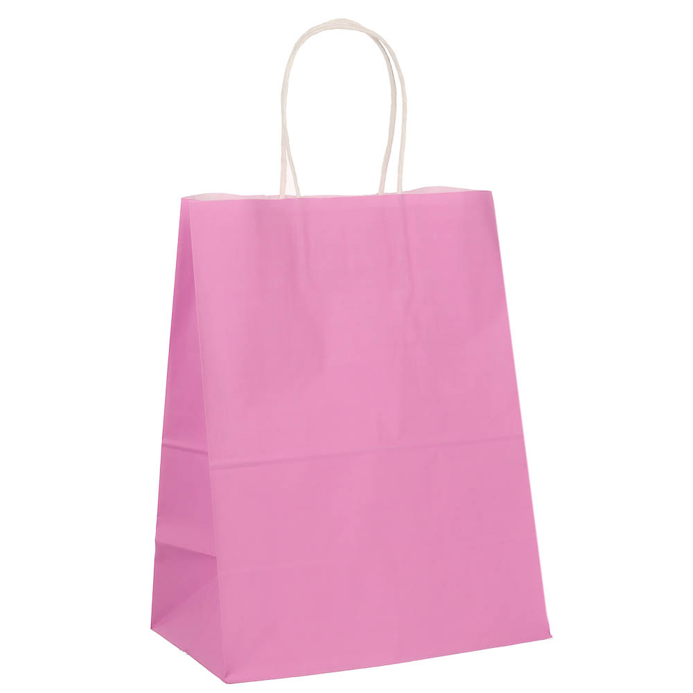 Пакет подарочный с кручеными ручками 24x14x30см, 2 цвета: розовый/зеленый в асс - #7