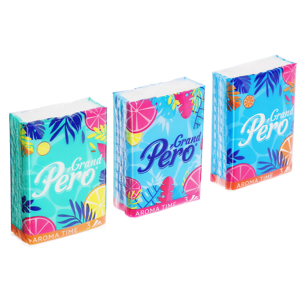 Платочки бумажные Grand Pero aroma, 3 слоя, 7шт - #1