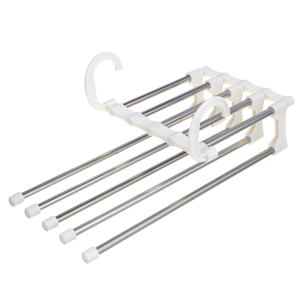 VETTA Вешалка-органайзер для брюк раздвижная, 5 уровней, 33x18x13 см, металл, пластик - #6