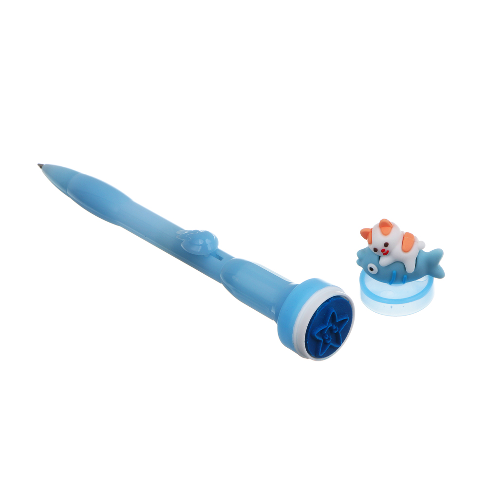 Ручка шариковая синяя с печатью "Пушистые гурманы", 3 вида - #4