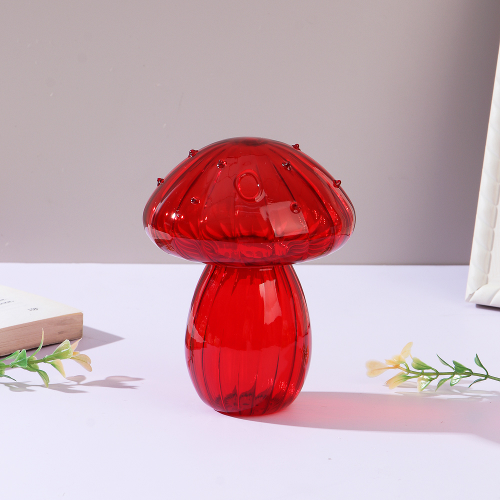 Ваза в форме гриба, 9x12см, стекло, цвет красный, арт.03-4 - #3