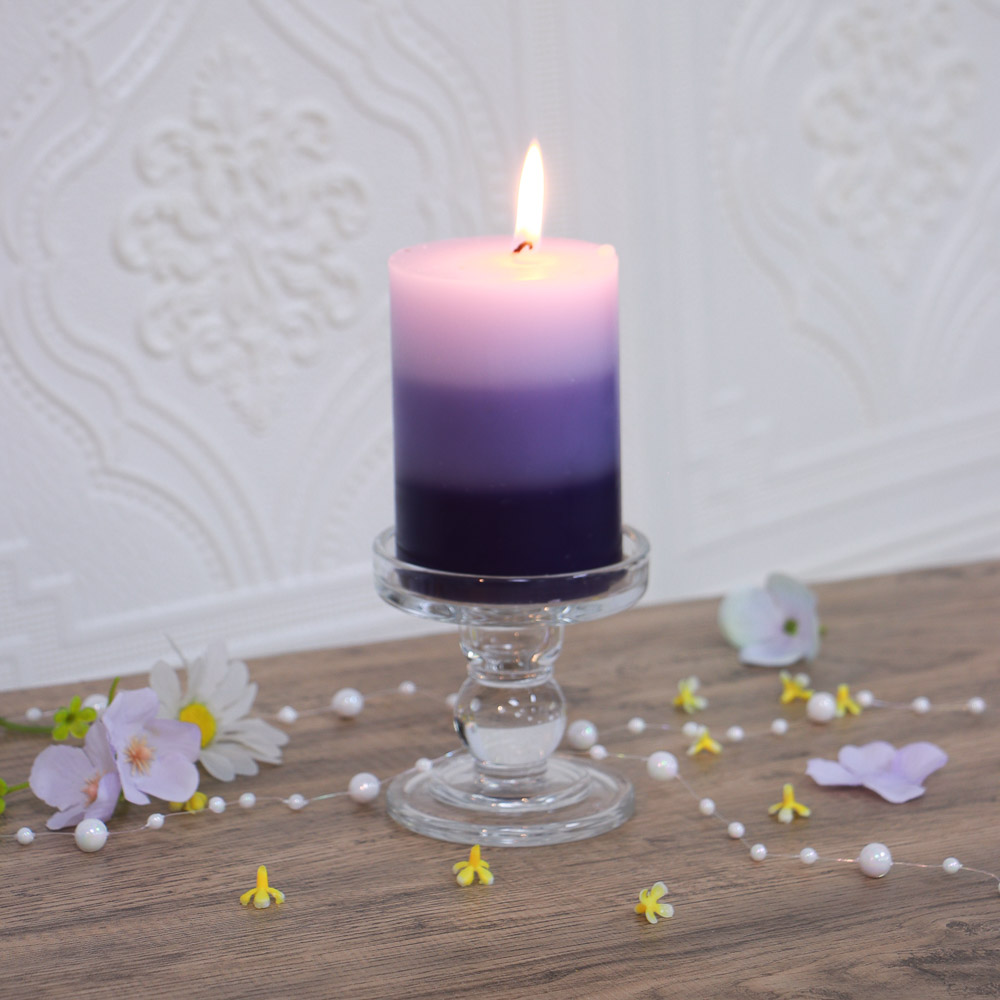 LADECOR Свеча ароматическая, парафин, градиент, 7x10 см, аромат лаванда - #2